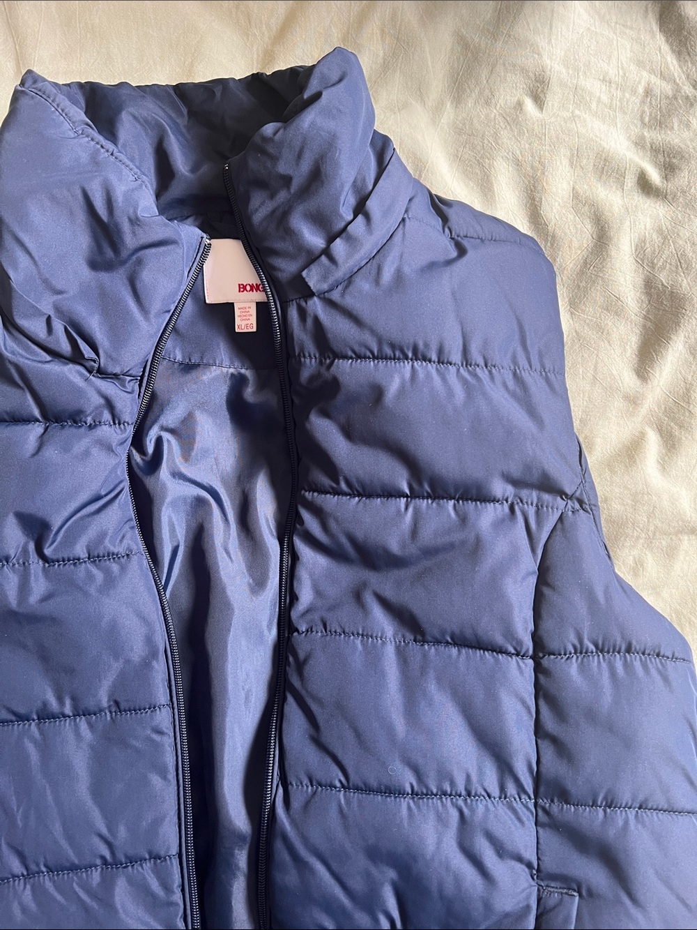 BONGO Quilted Puffer Vest in Slate Blue
